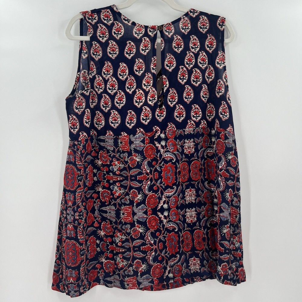 Raga Sample‎ Infinite Nights Tie Neck Sleeveless Blouse Size Large - Picture 2 of 6